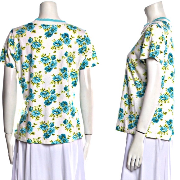 Zimmermann Whitewave Tee in Teal Poppy Floral 1 NWT - Picture 3 of 11